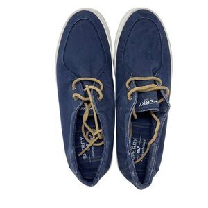 Sperry Men's Vineyard Vines Canvas Boat Shoes Navy Blue Size 12